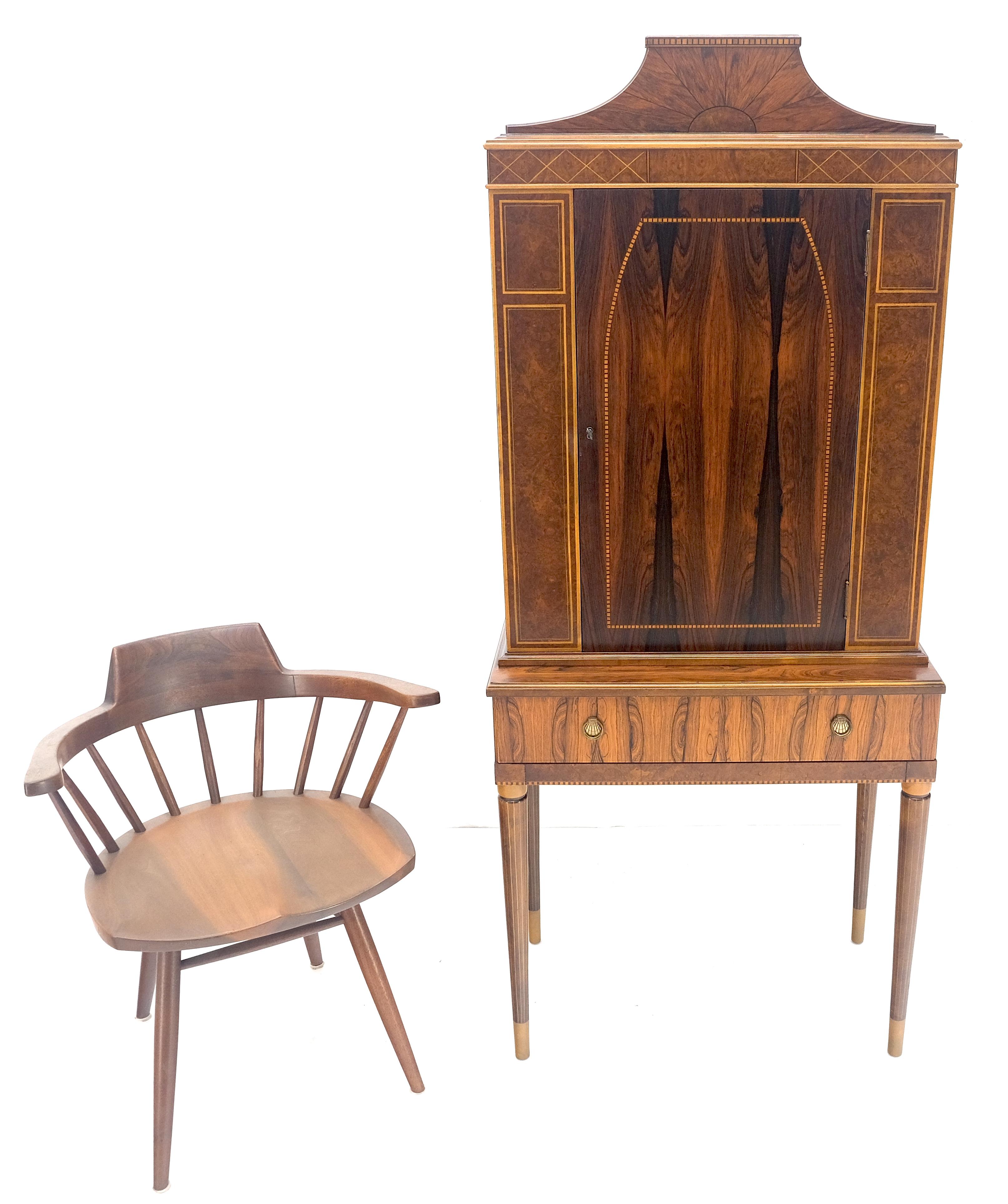 Palissandro francese Art Deco con gambe affusolate, credenza, buffet, armadio a muro MINT! in vendita 8