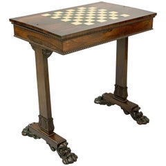 Rosewood Games Table for Chess, Droughts and Backgammon