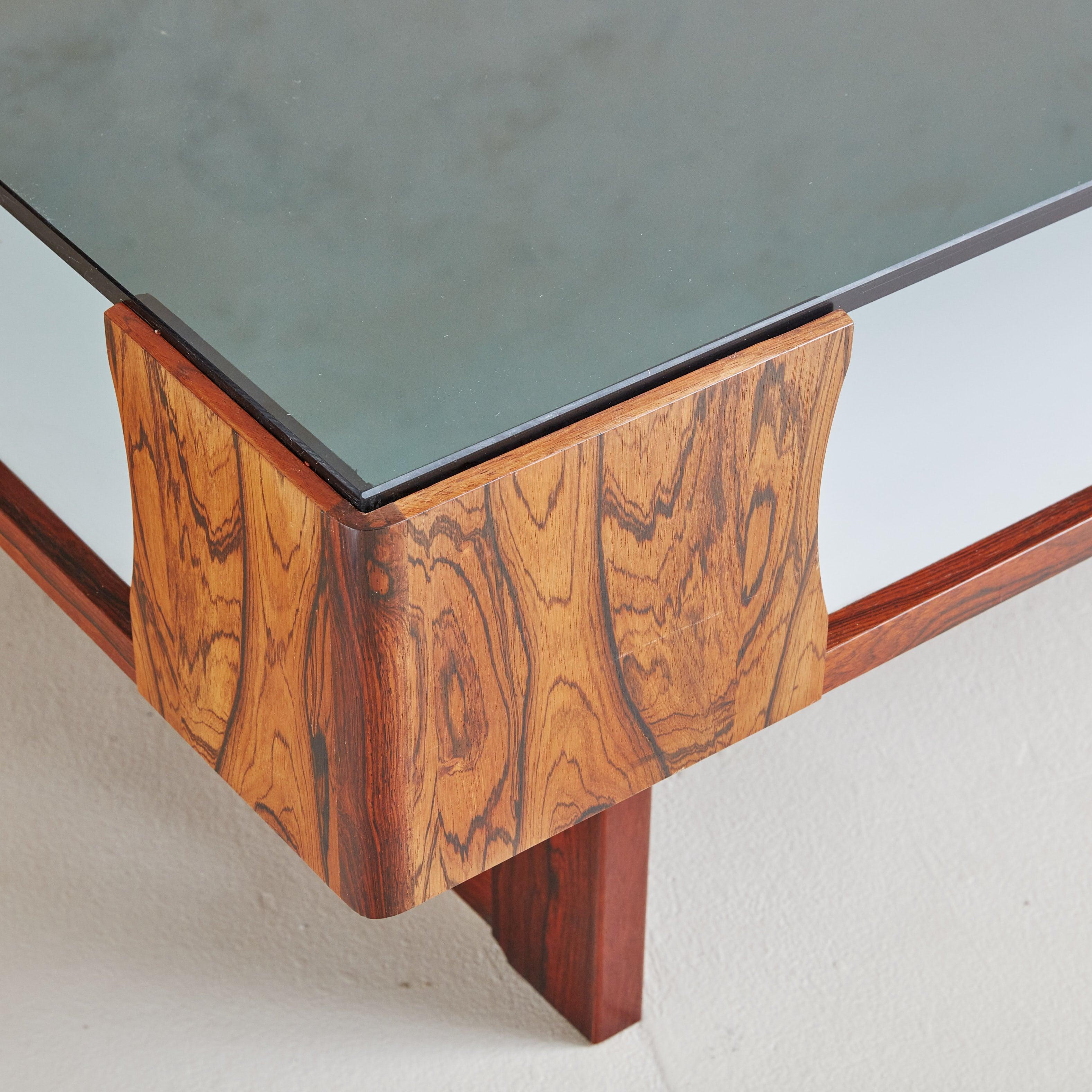 Rosewood + Glass Coffee Table by Torbjörn Afdal for Bruksbo, Norway 1970s 3