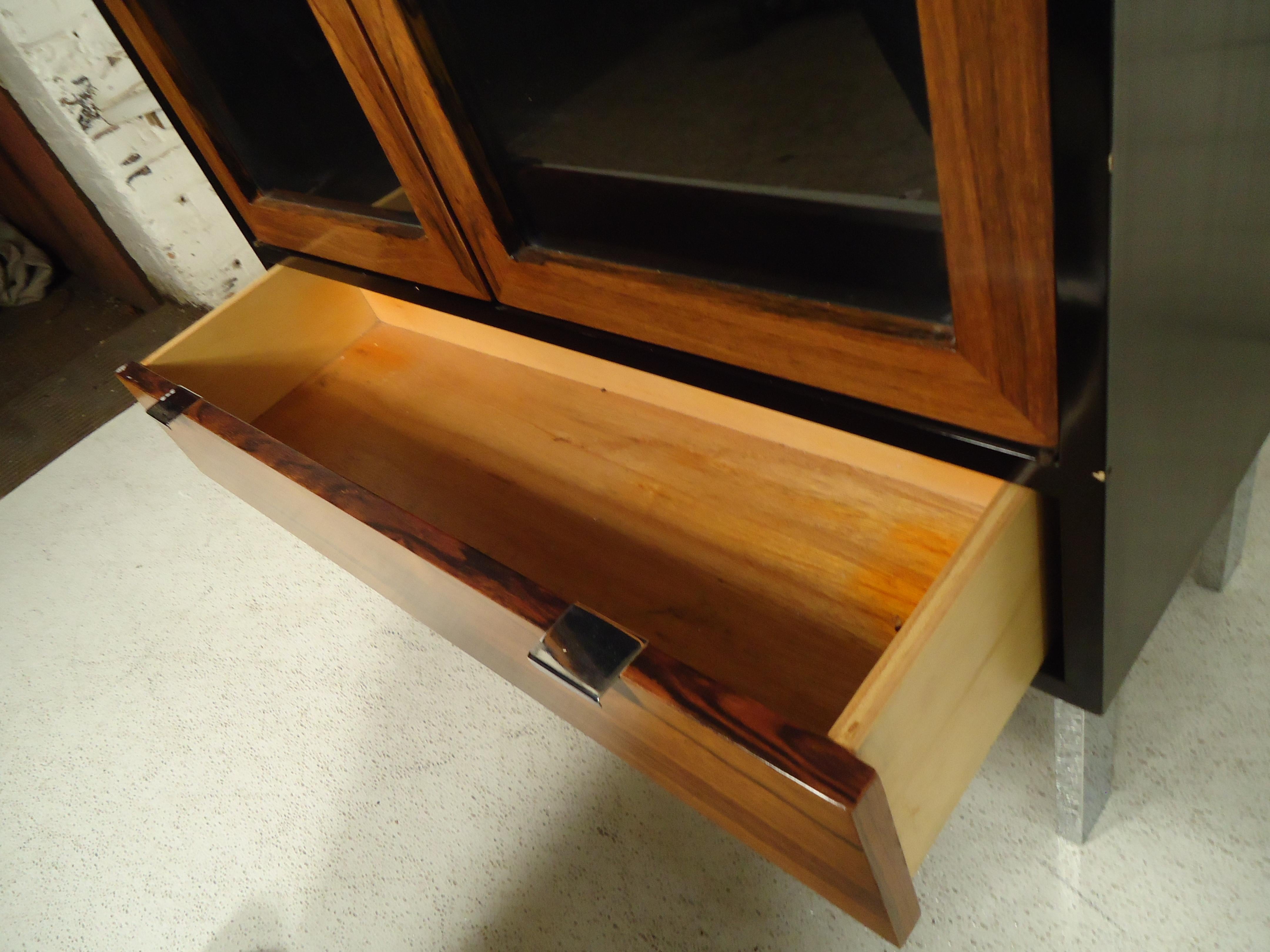 Rosewood Glass Front Cabinet 3