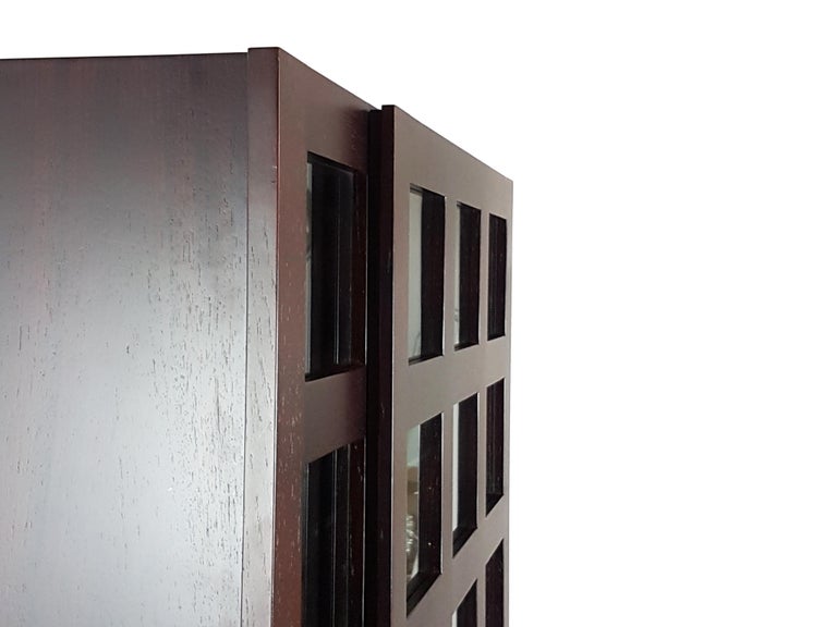 Italian Wood & Glass Vitrine Cabinet or Bookcase LB65 by Marco Zanuso for Poggi, 68 For Sale