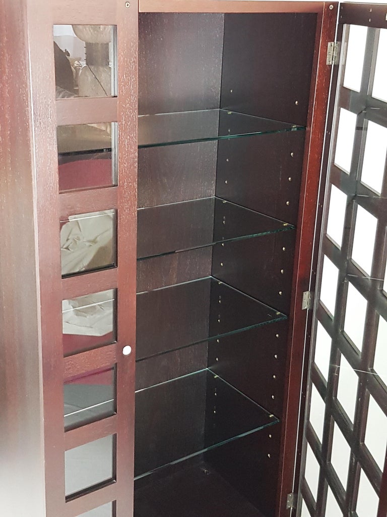 Wood & Glass Vitrine Cabinet or Bookcase LB65 by Marco Zanuso for Poggi, 68 In Good Condition For Sale In Varese, Lombardia