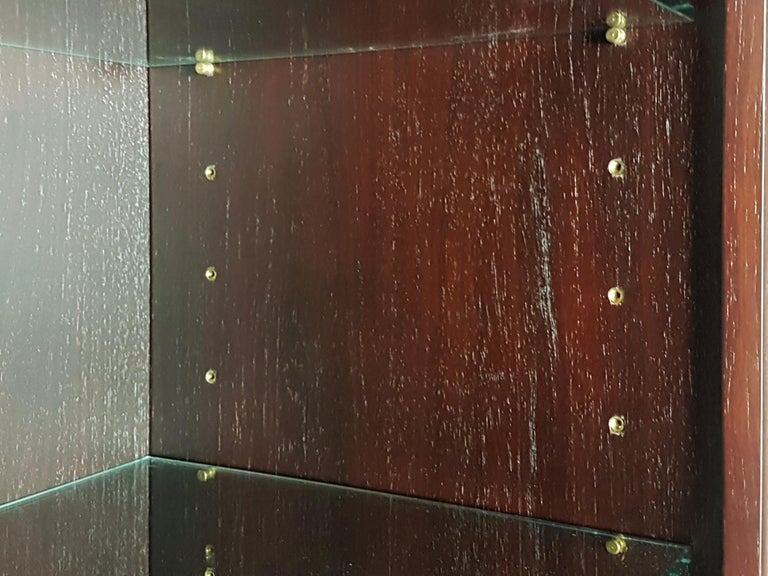 Wood & Glass Vitrine Cabinet or Bookcase LB65 by Marco Zanuso for Poggi, 68 For Sale 1