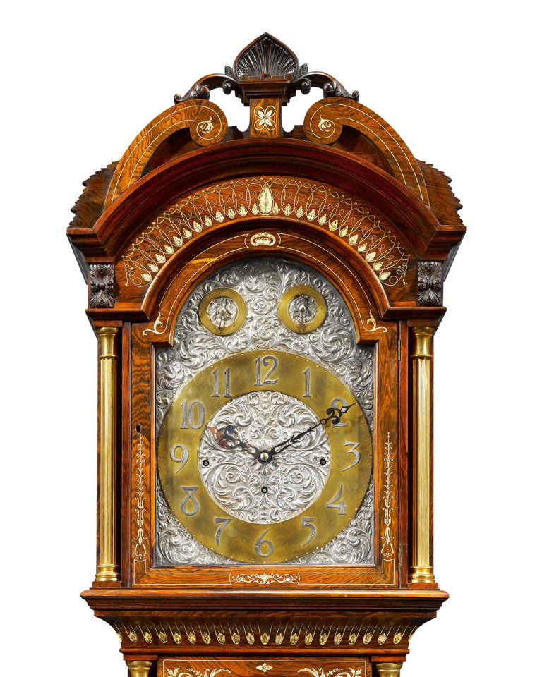 Rosewood Grandfather Clock For Sale at 1stDibs