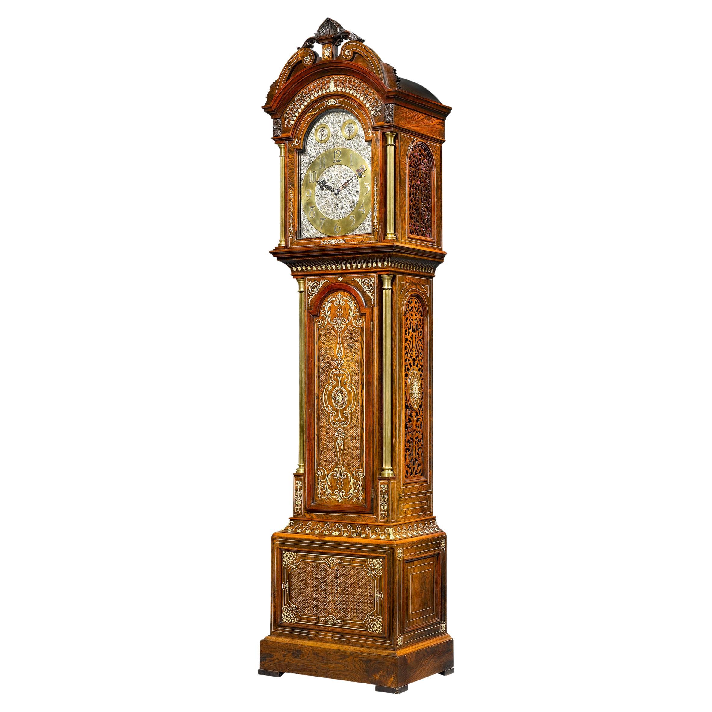 Horloge grand-père en bois de rose