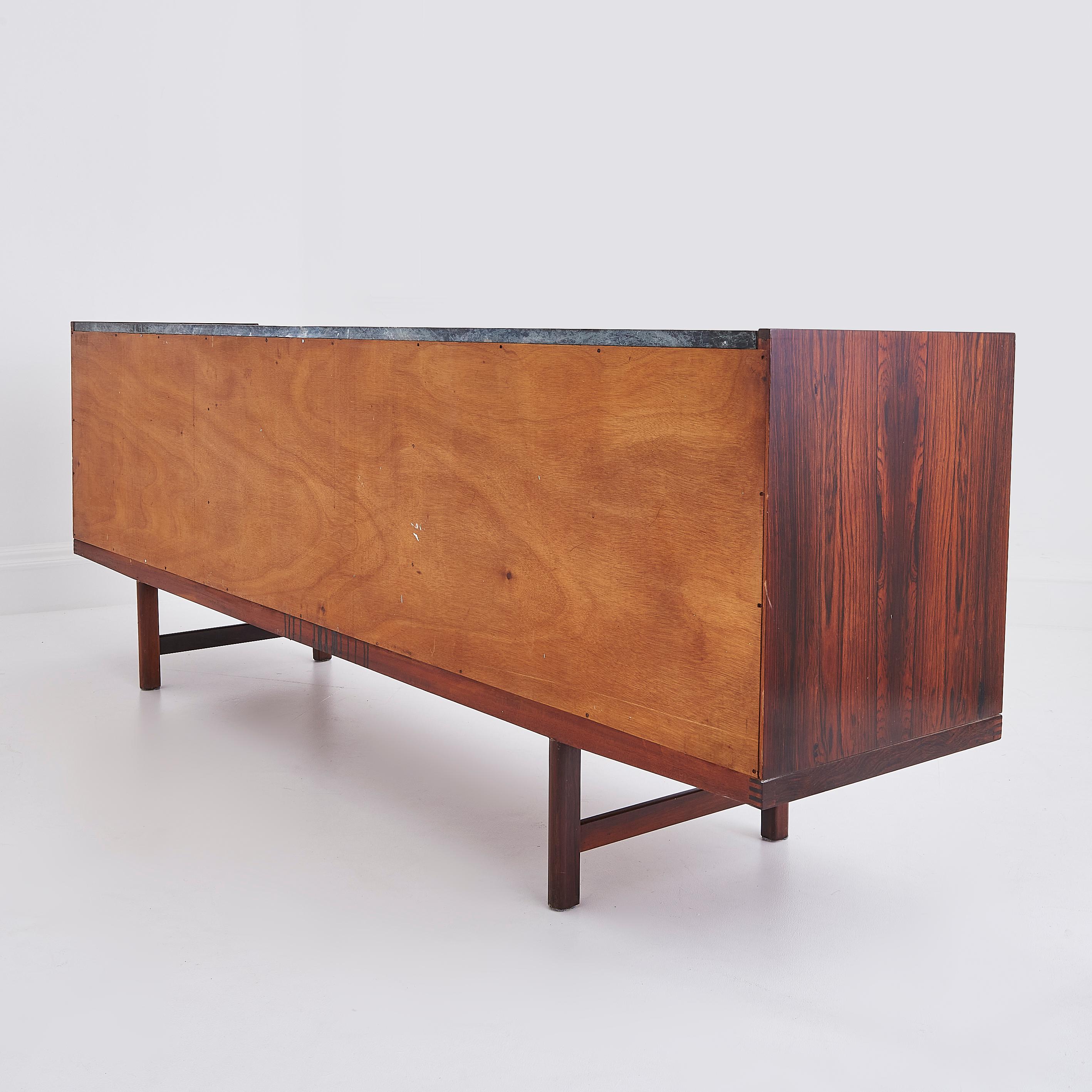Rosewood & Green Marble Top Sideboard By Robert Heritage For Archie Shine 4