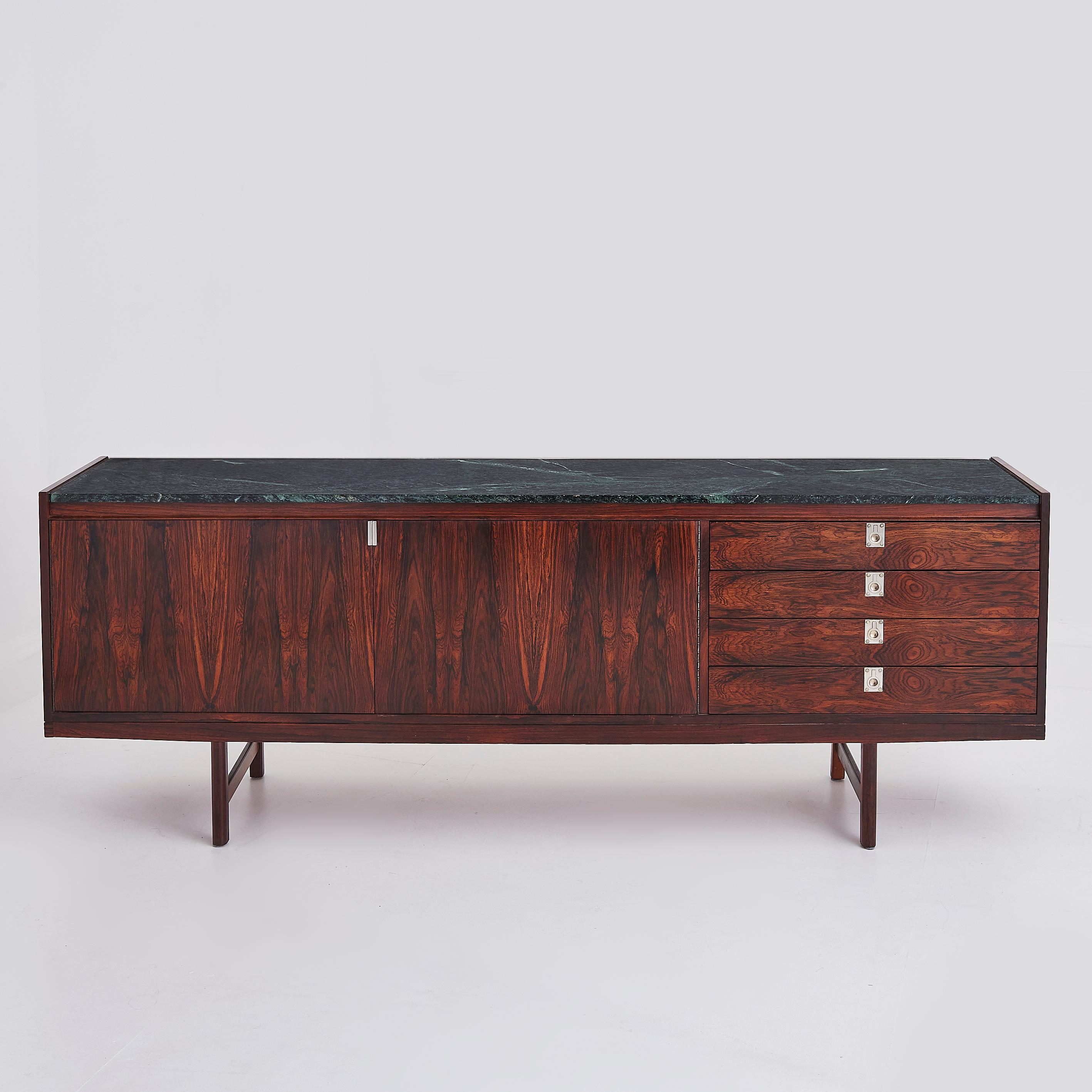 Rosewood & Green Marble Top Sideboard By Robert Heritage For Archie Shine 6