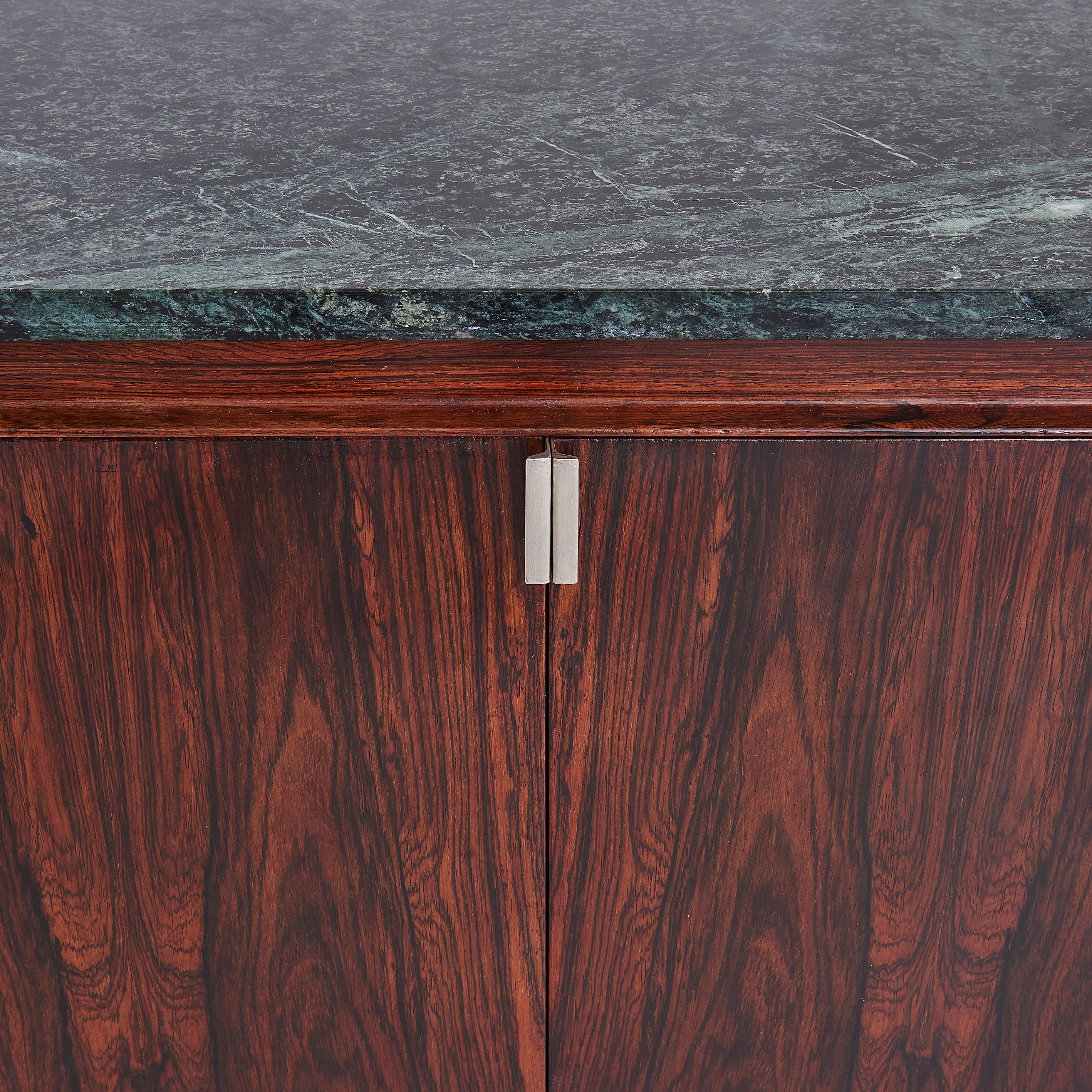 Mid-20th Century Rosewood & Green Marble Top Sideboard By Robert Heritage For Archie Shine