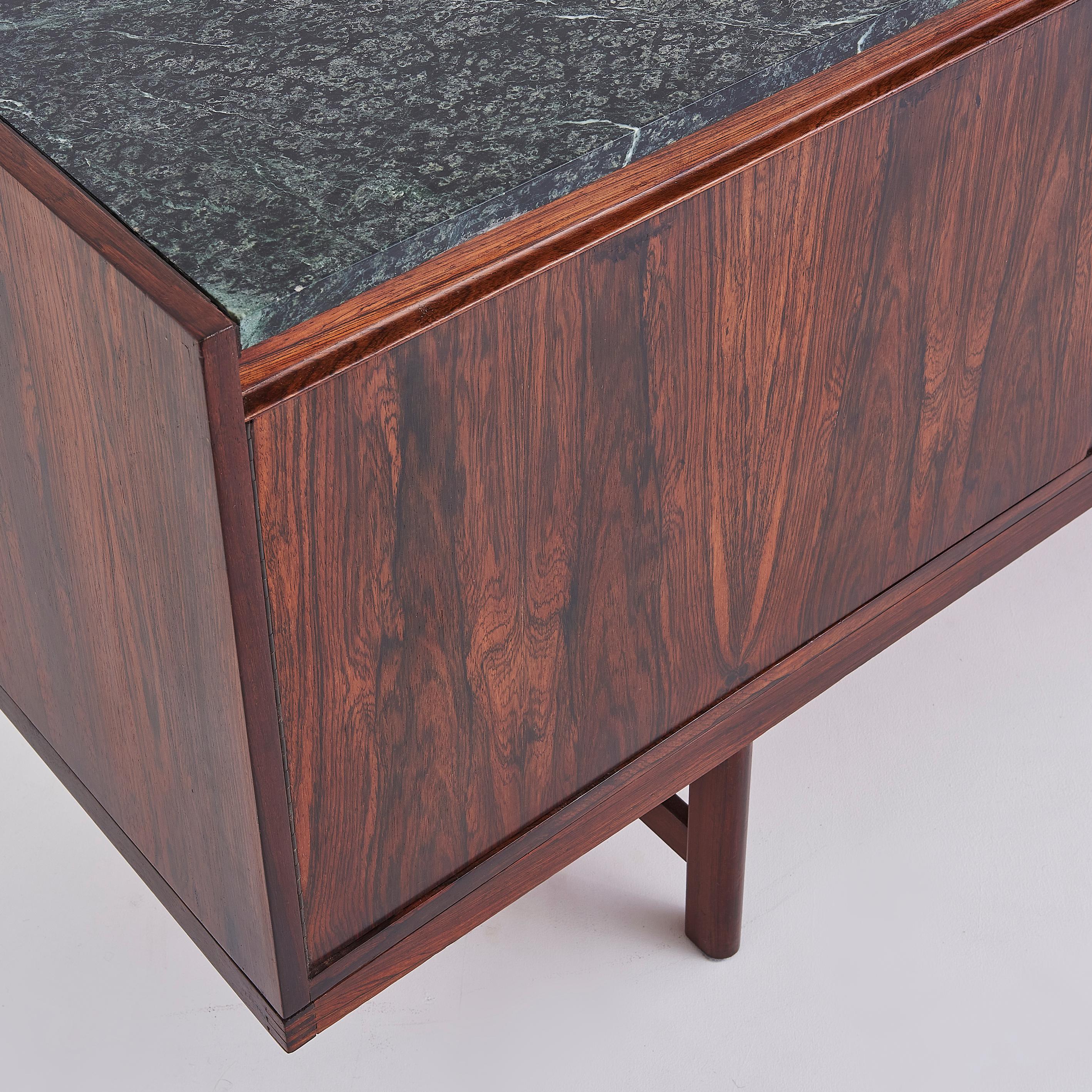 Rosewood & Green Marble Top Sideboard By Robert Heritage For Archie Shine 1