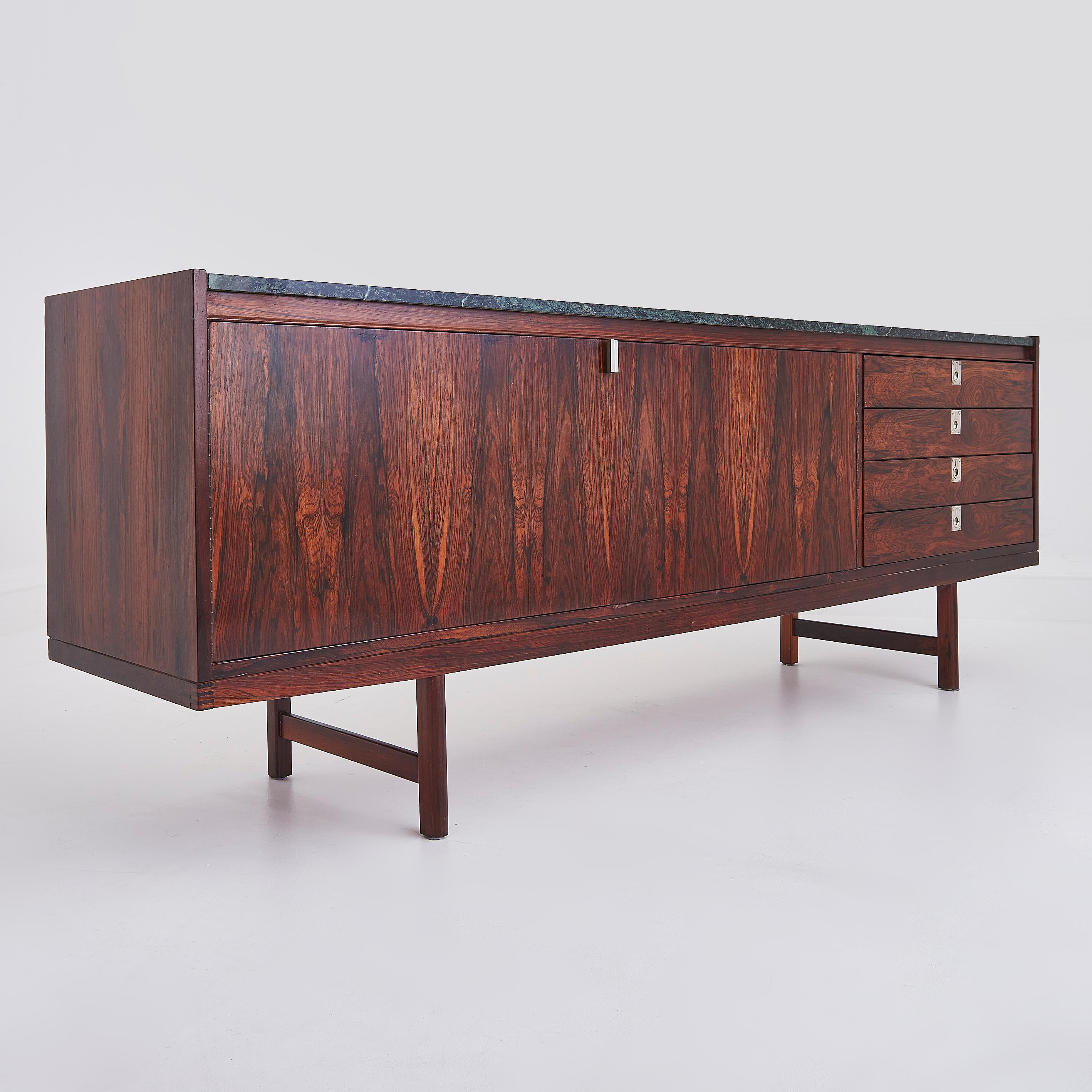 Rosewood & Green Marble Top Sideboard By Robert Heritage For Archie Shine 2