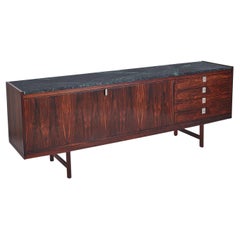 Rosewood & Green Marble Top Sideboard By Robert Heritage For Archie Shine
