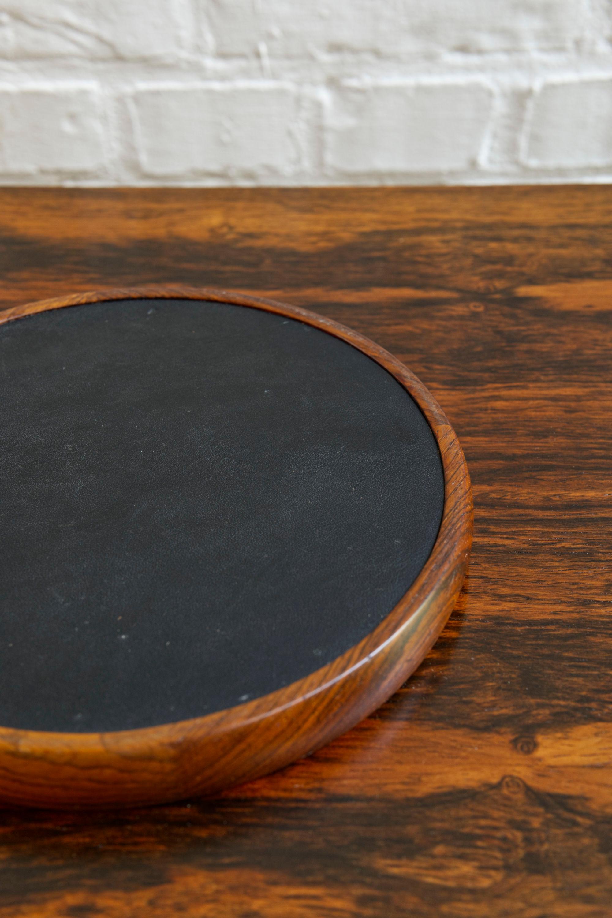 Rosewood Hand Mirror by Uno & Osten Kristiansson for Luxus, Sweden, 1950s For Sale 2