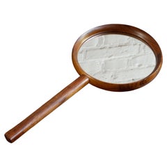 Rosewood Hand Mirror by Uno & Osten Kristiansson for Luxus, Sweden, 1950s