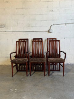Rosewood High Back Dining Chairs Set of 6 Schou Andersen Denmark MCM 1960s