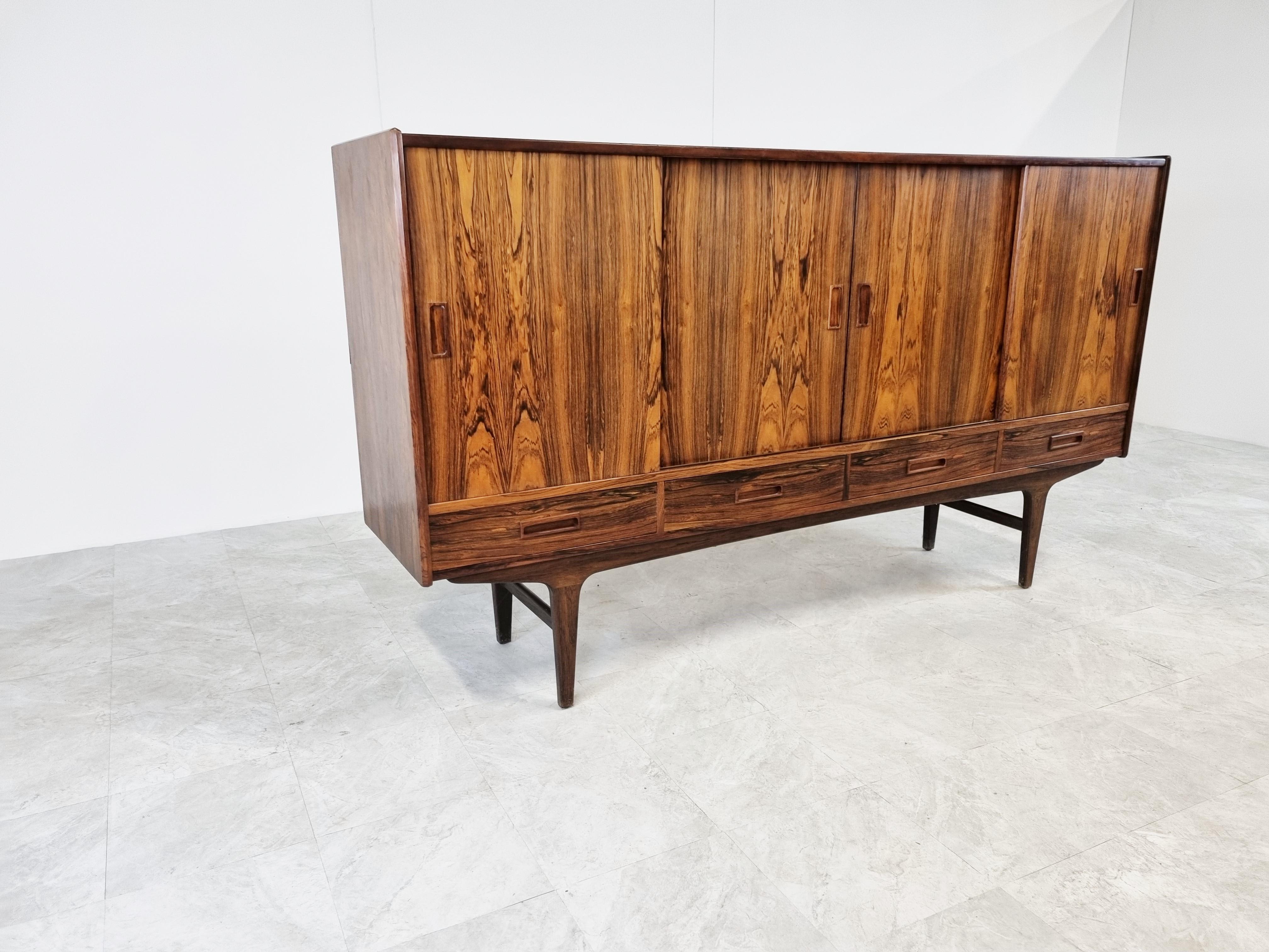 Rosewood Highboard by Borge Seindal for P. Westergaard Mobelfabrik, 1960s In Good Condition In HEVERLEE, BE