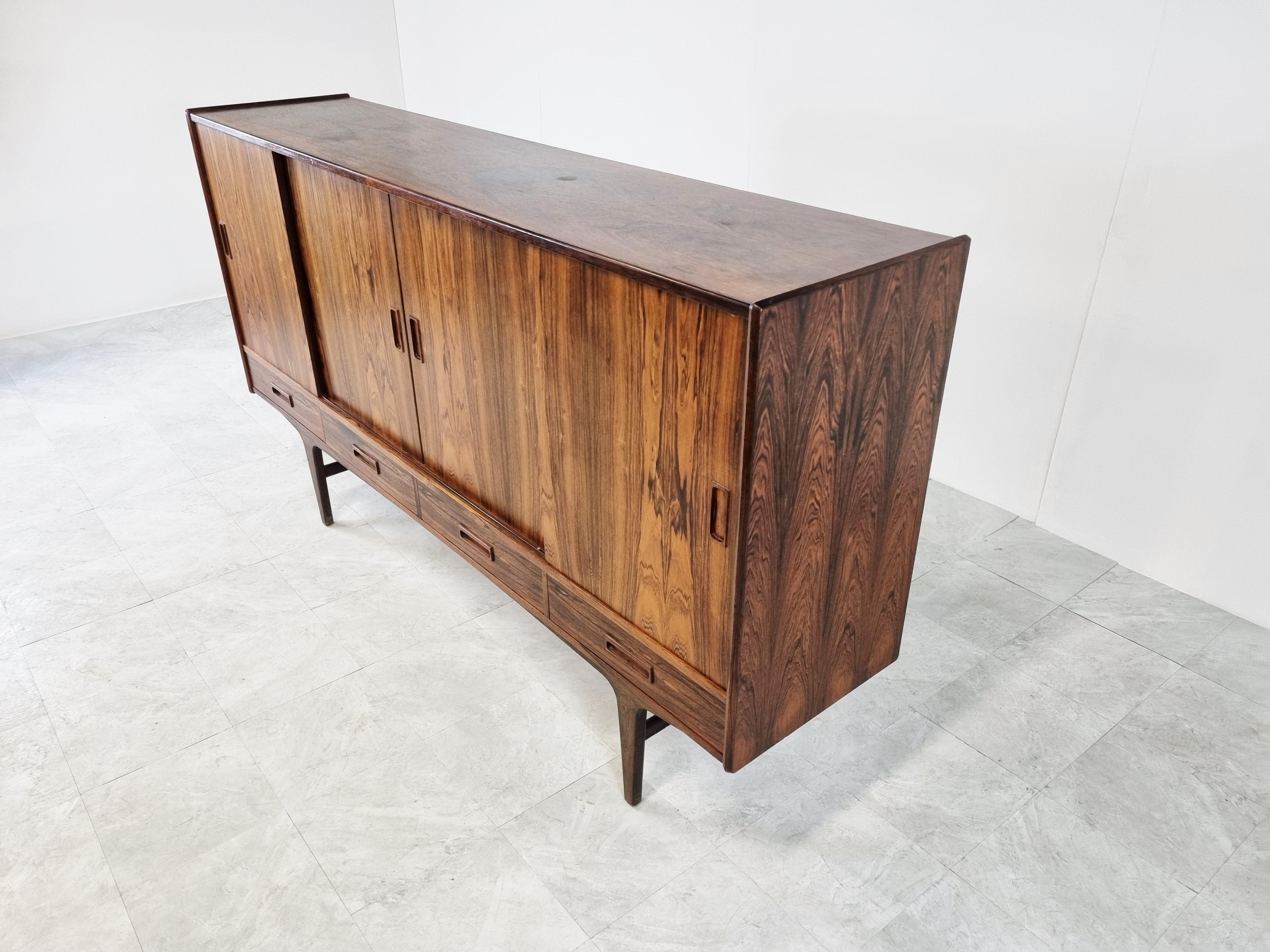 Mid-20th Century Rosewood Highboard by Borge Seindal for P. Westergaard Mobelfabrik, 1960s