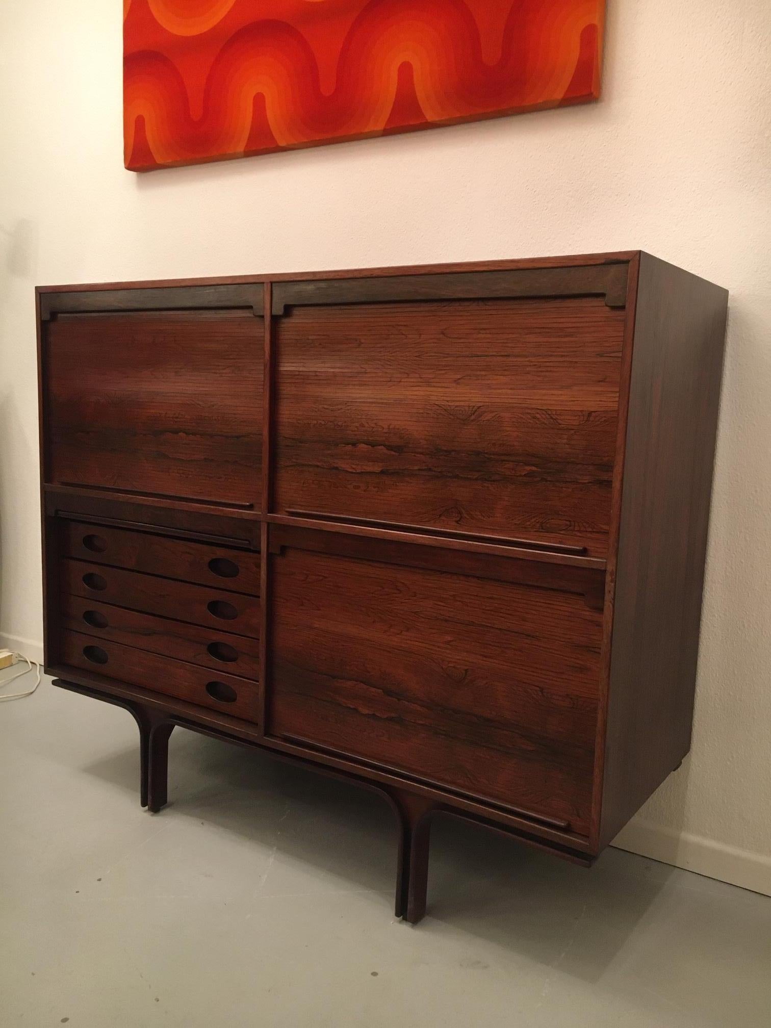 Rosewood Highboard by Gianfranco Frattini Produced by Bernini, Italy ca. 1957 8