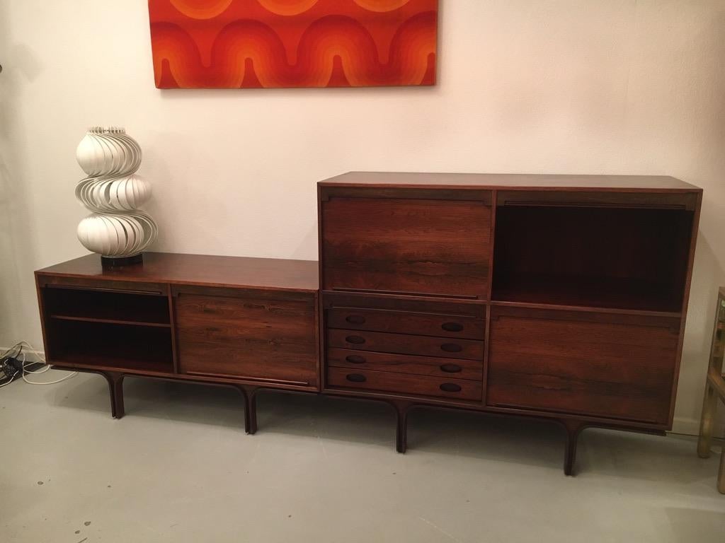 Rosewood Highboard by Gianfranco Frattini Produced by Bernini, Italy ca. 1957 10