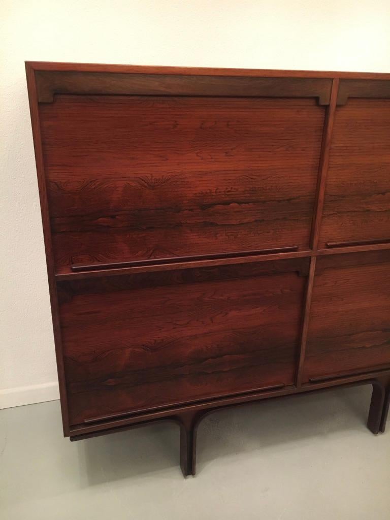 Rosewood Highboard by Gianfranco Frattini Produced by Bernini, Italy ca. 1957 1