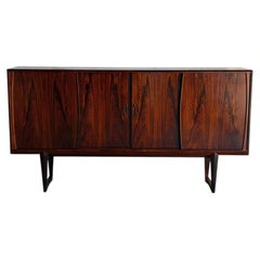 Rosewood Highboard Sideboard Cabinet with Sculptural Base Denmark 1960s