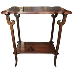 Rosewood Inlaid Two-Tier Side Table