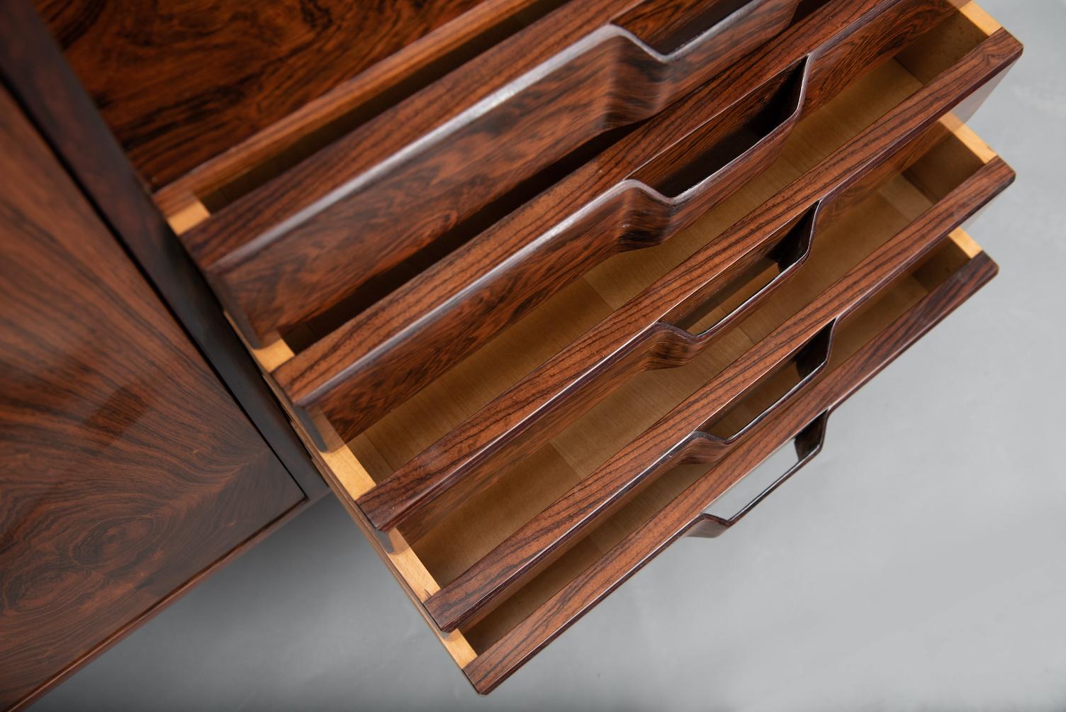Rosewood Italian Cabinet with Dry Bar in the Style of Franco Albini 5