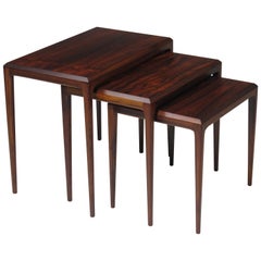 Rosewood Johannes Andersen for CF Christensen of Silkeborg Nesting Tables