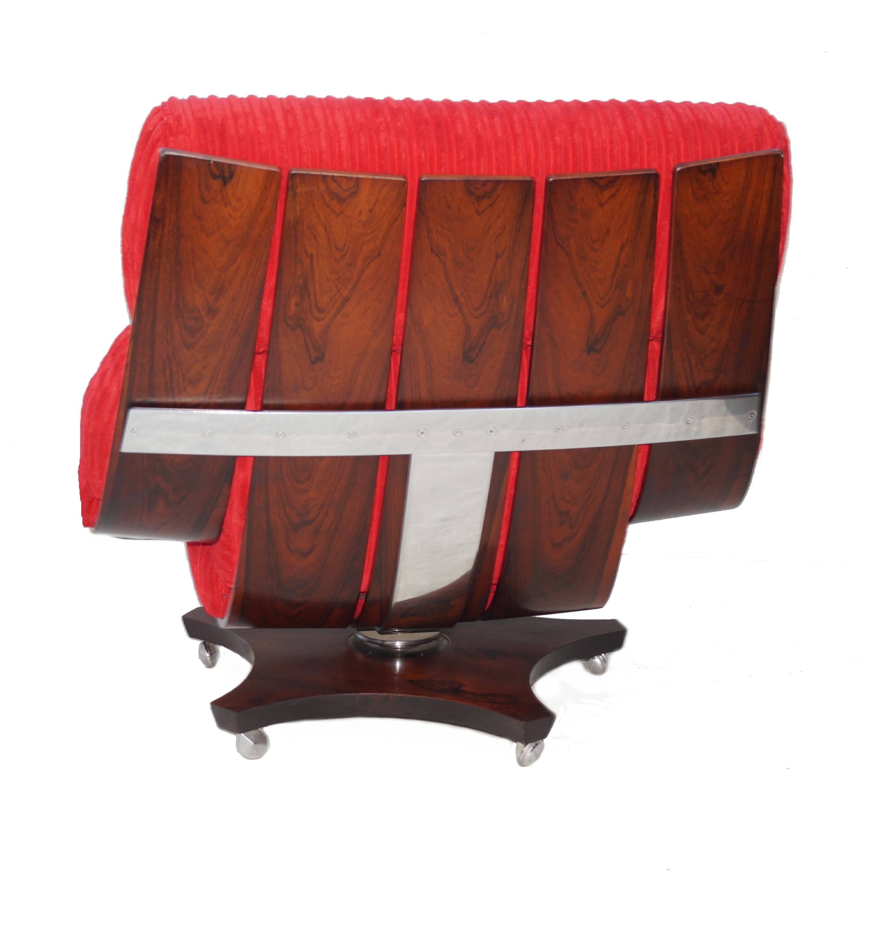 Mid-Century Modern Rosewood K M Wilkins G-Plan G Plan Housemaster Armchair Lounge Chair & Ottoman For Sale