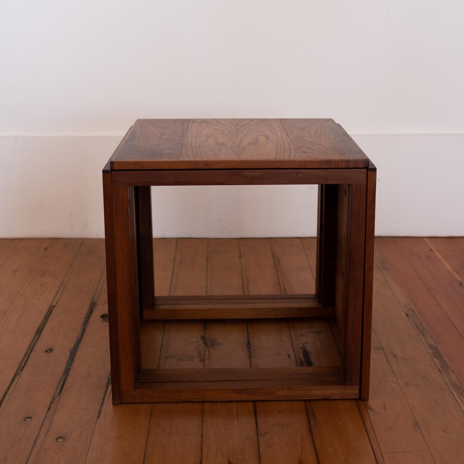 Danish Rosewood Kai Kristiansen Nesting Cube Tables For Sale