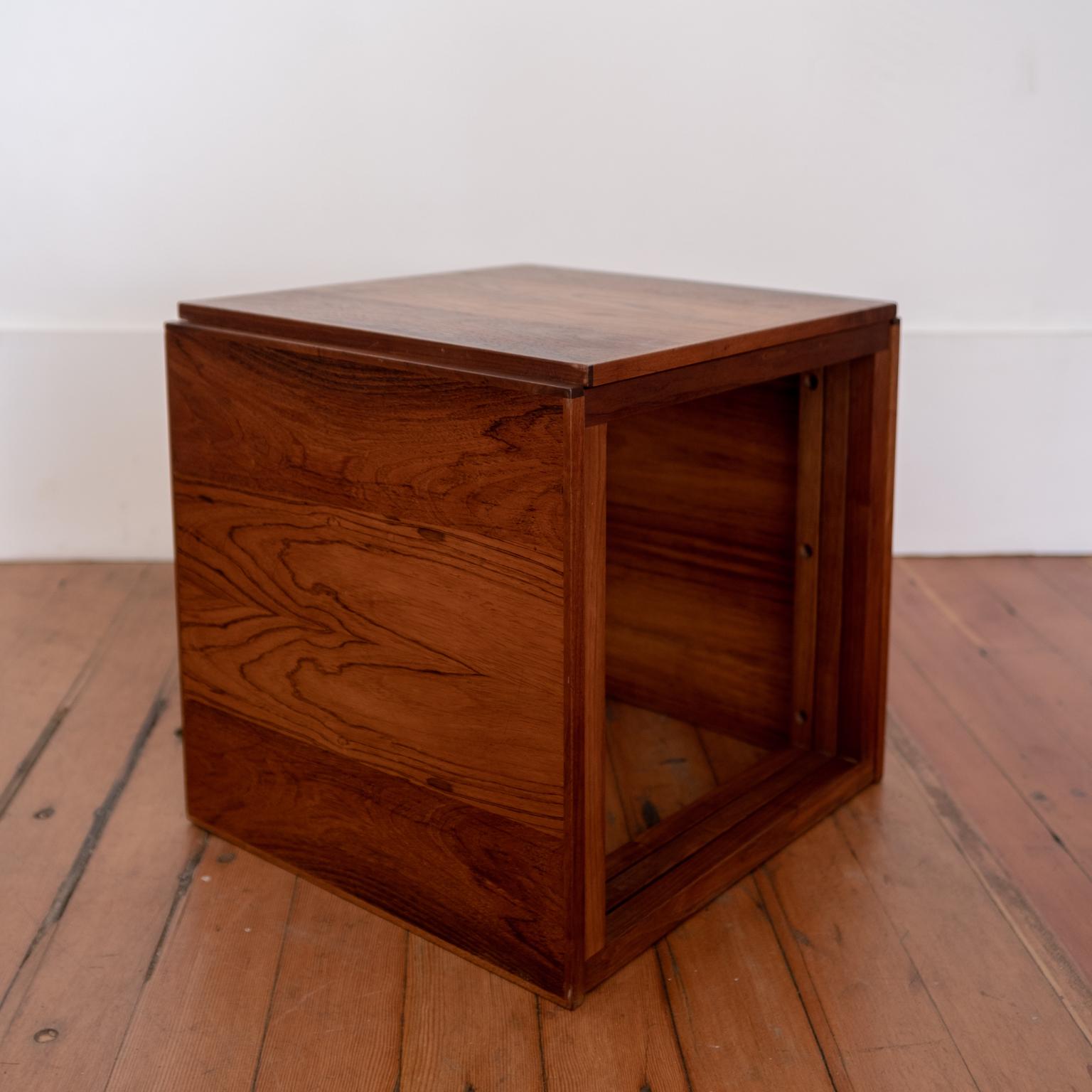 Rosewood Kai Kristiansen Nesting Cube Tables In Good Condition For Sale In San Diego, CA