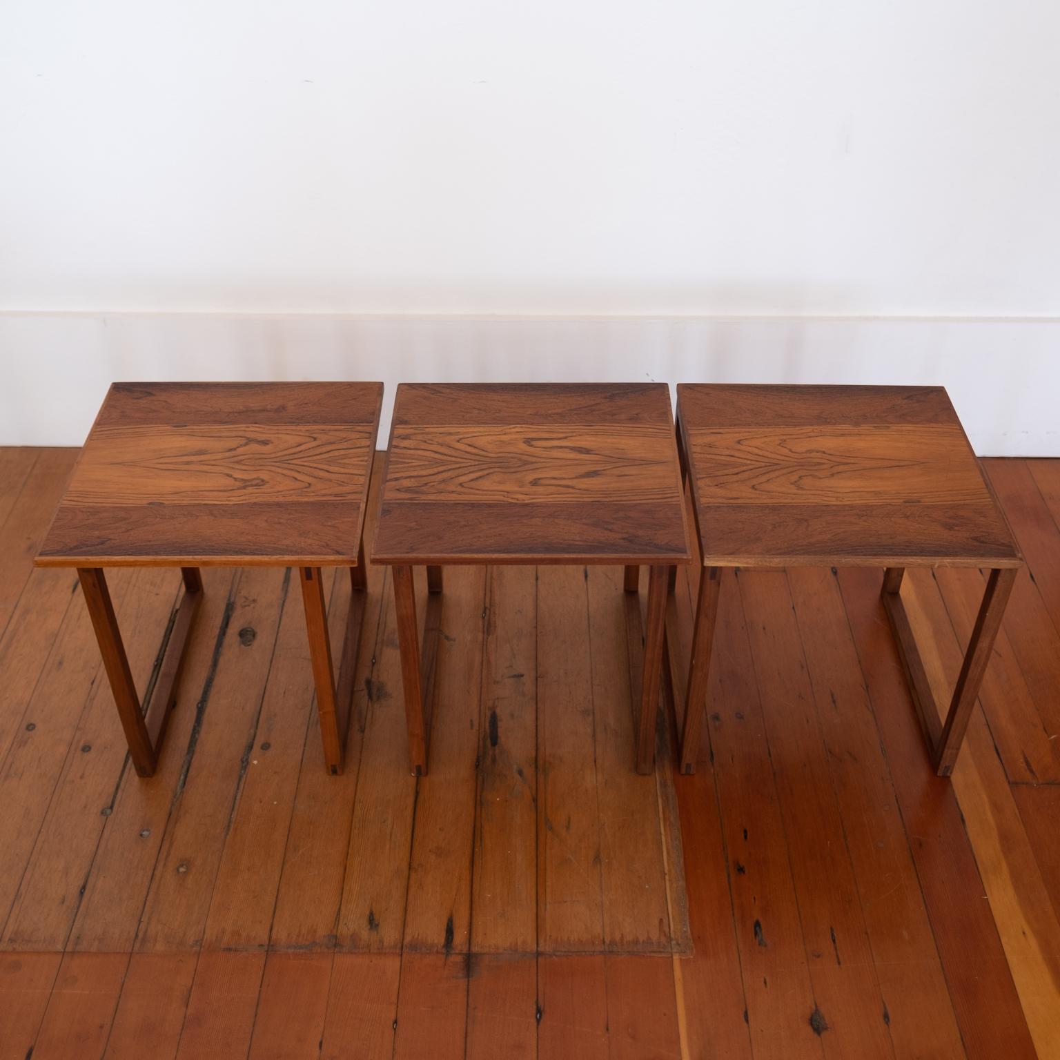 Rosewood Kai Kristiansen Nesting Cube Tables For Sale 1