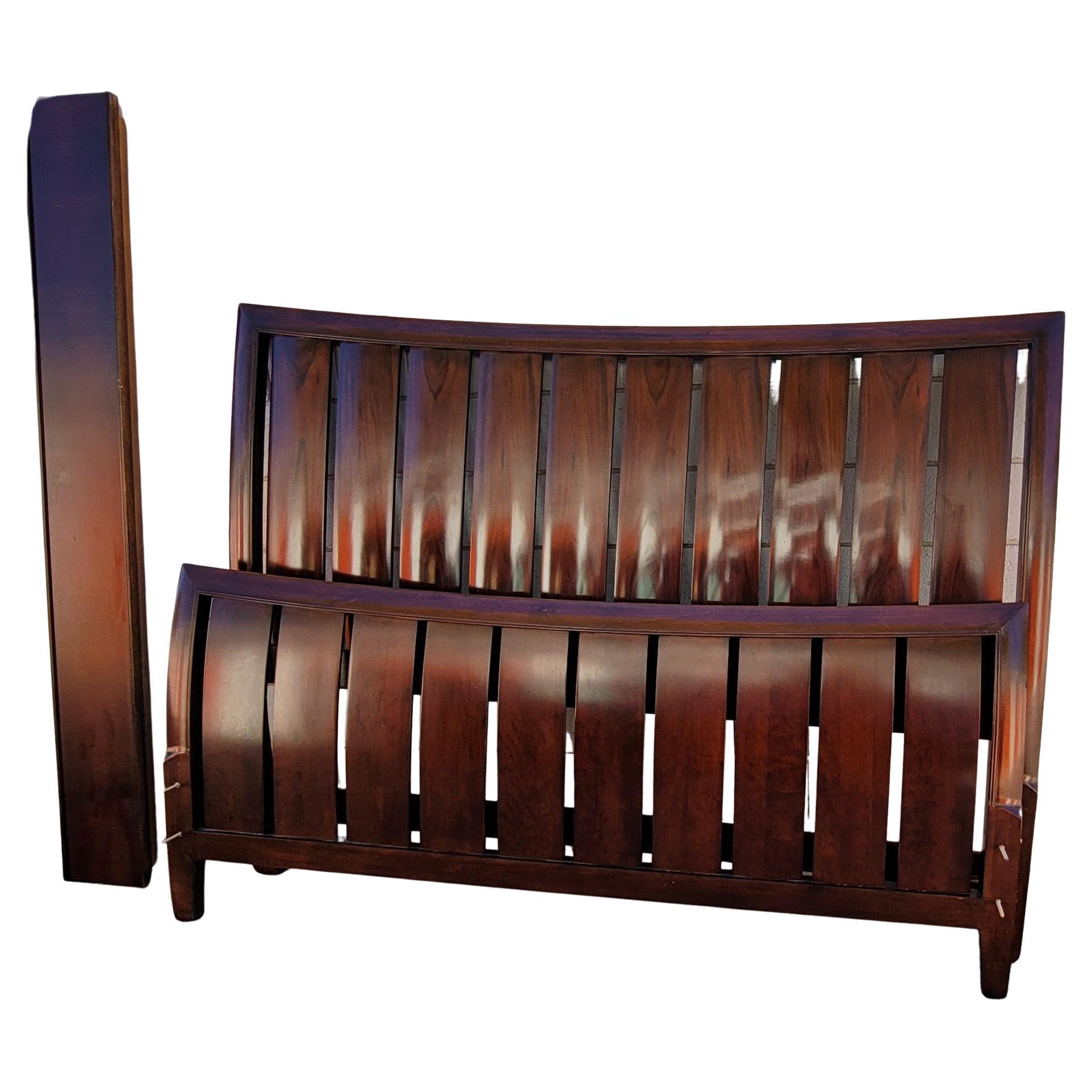 Rosewood King Size Slatted Sleigh Bed For Sale 1