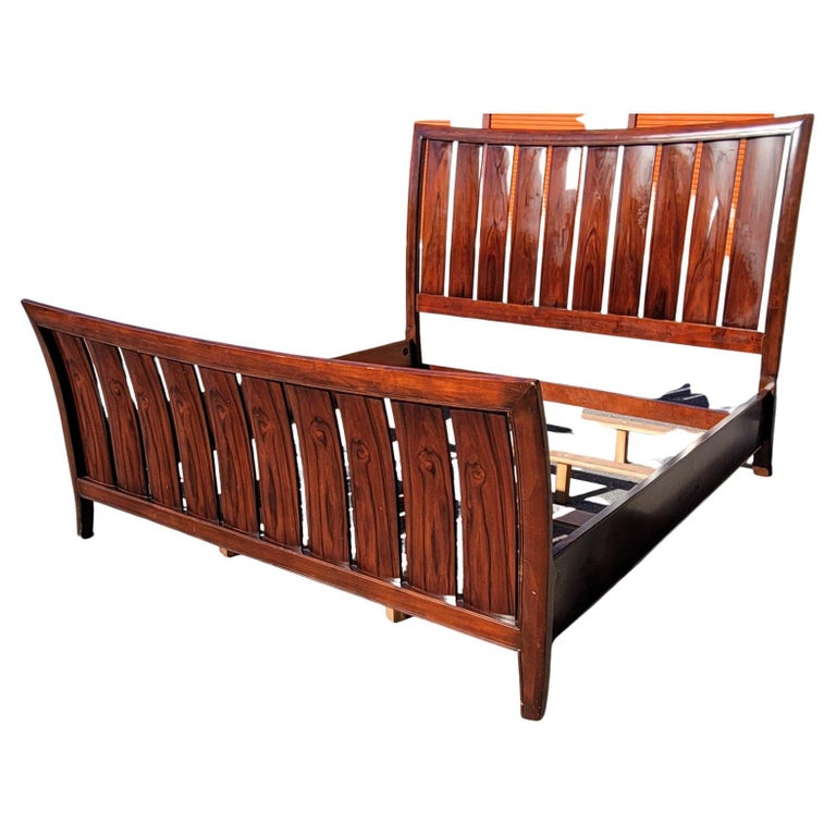 Rosewood King Size Slatted Sleigh Bed For Sale at 1stDibs