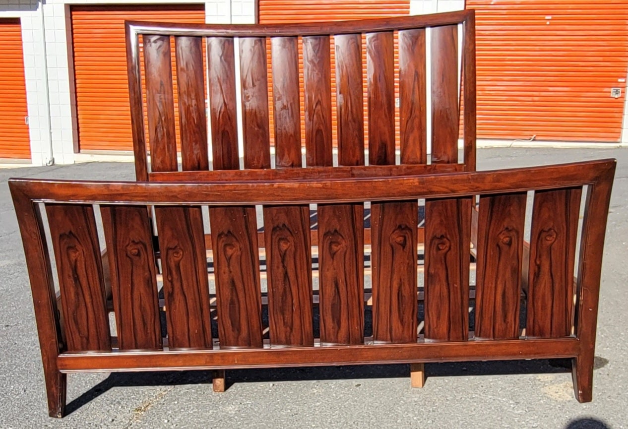 Rosewood King Size Slatted Sleigh Bed For Sale 3