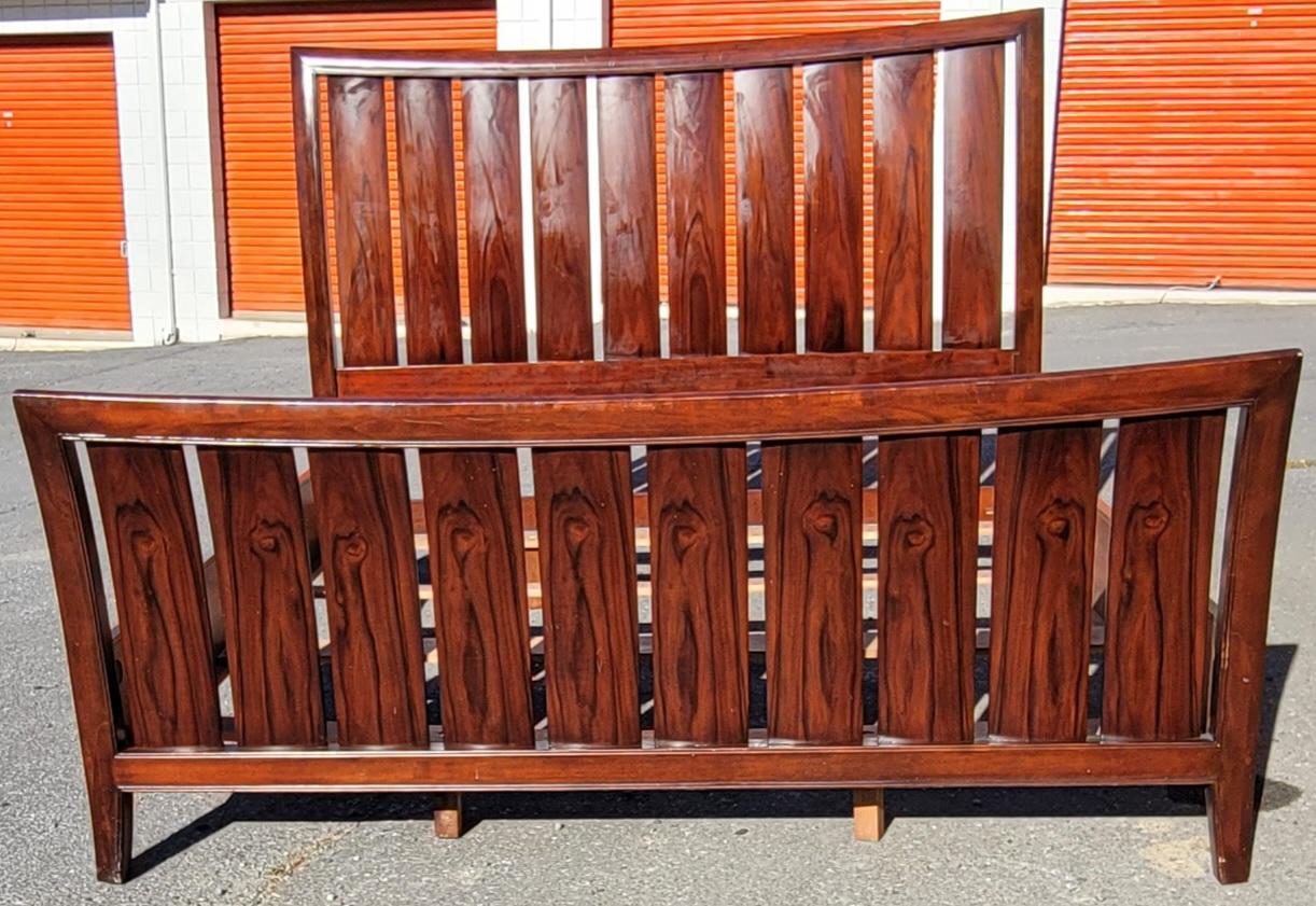 Rosewood King Size Slatted Sleigh Bed For Sale 4