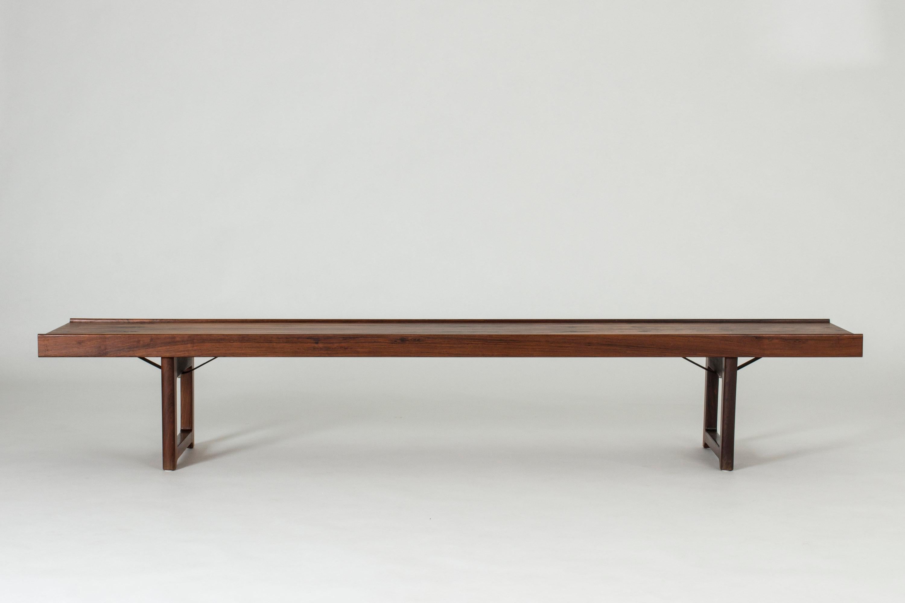 Scandinavian Modern Rosewood “Krobo” Bench by Torbjørn Afdal for Bruksbo