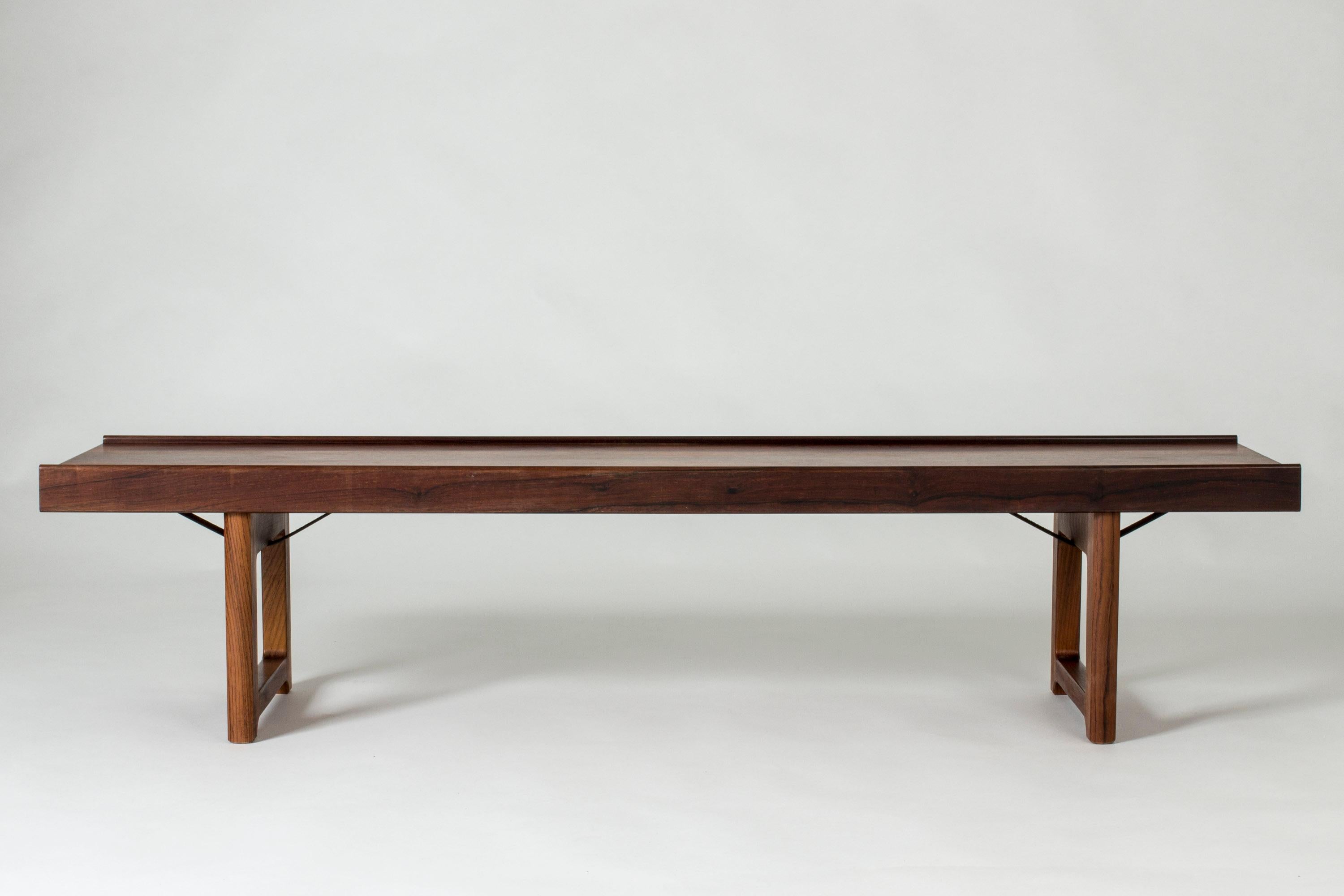 Scandinavian Modern Rosewood “Krobo” Bench by Torbjørn Afdal for Bruksbo, Norway, 1960s