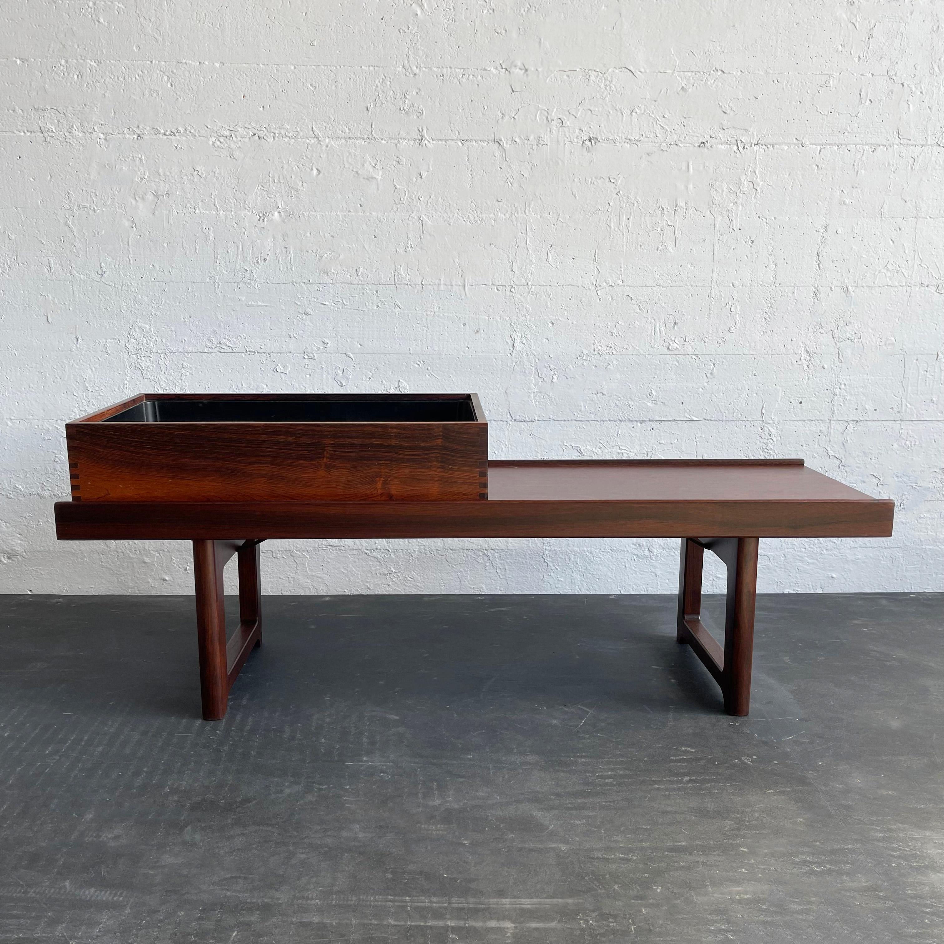 Table/banc moderne scandinave en bois de rose 