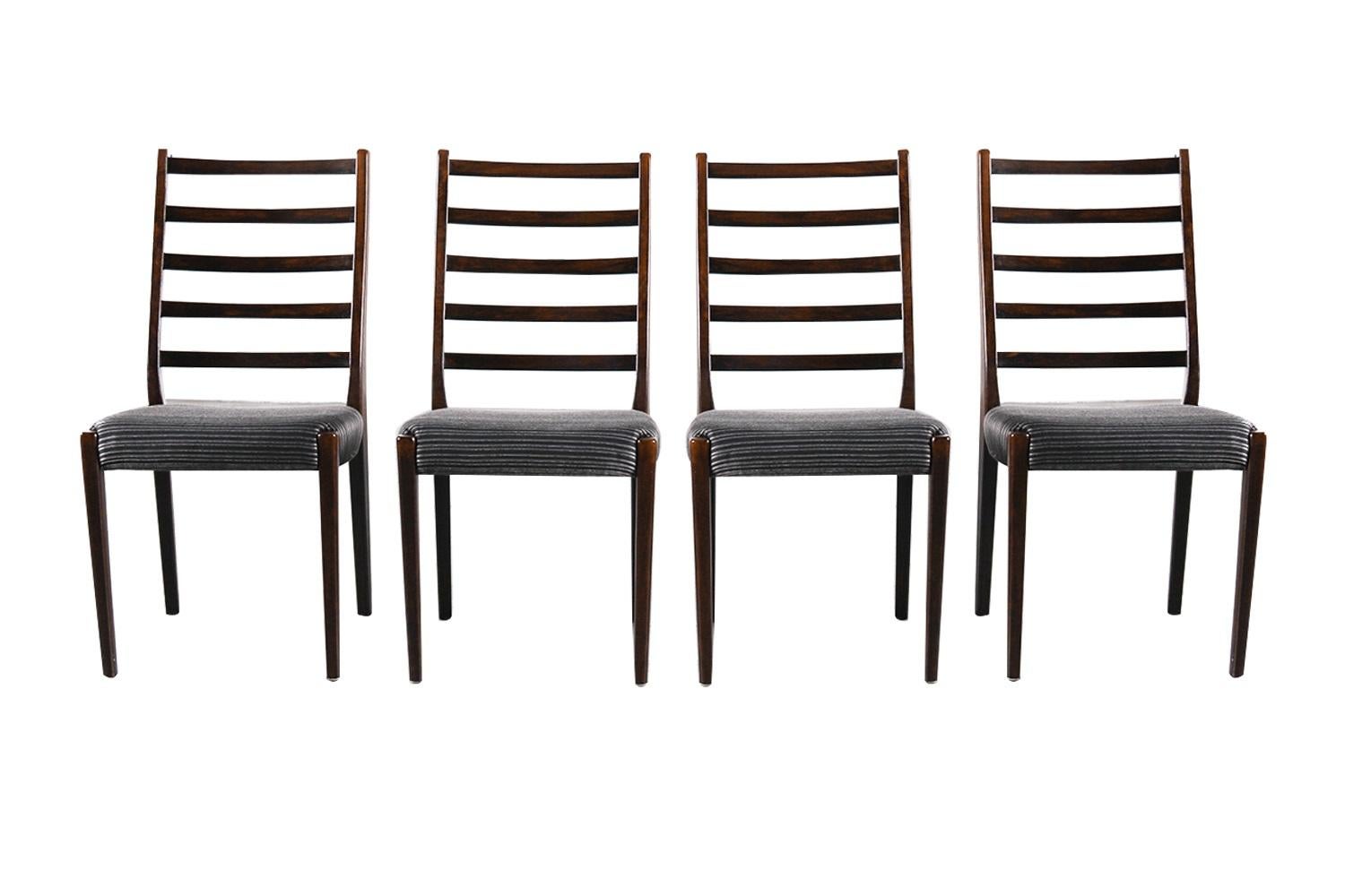 Mid-Century Modern Rosewood Ladder Back Dining Chairs Mid Century Vintage