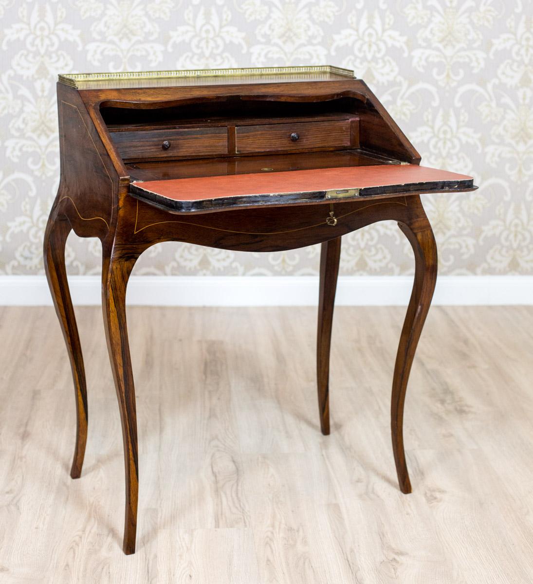 Rosewood Ladies Writing Desk, circa 1920-1930 In Good Condition In Opole, PL