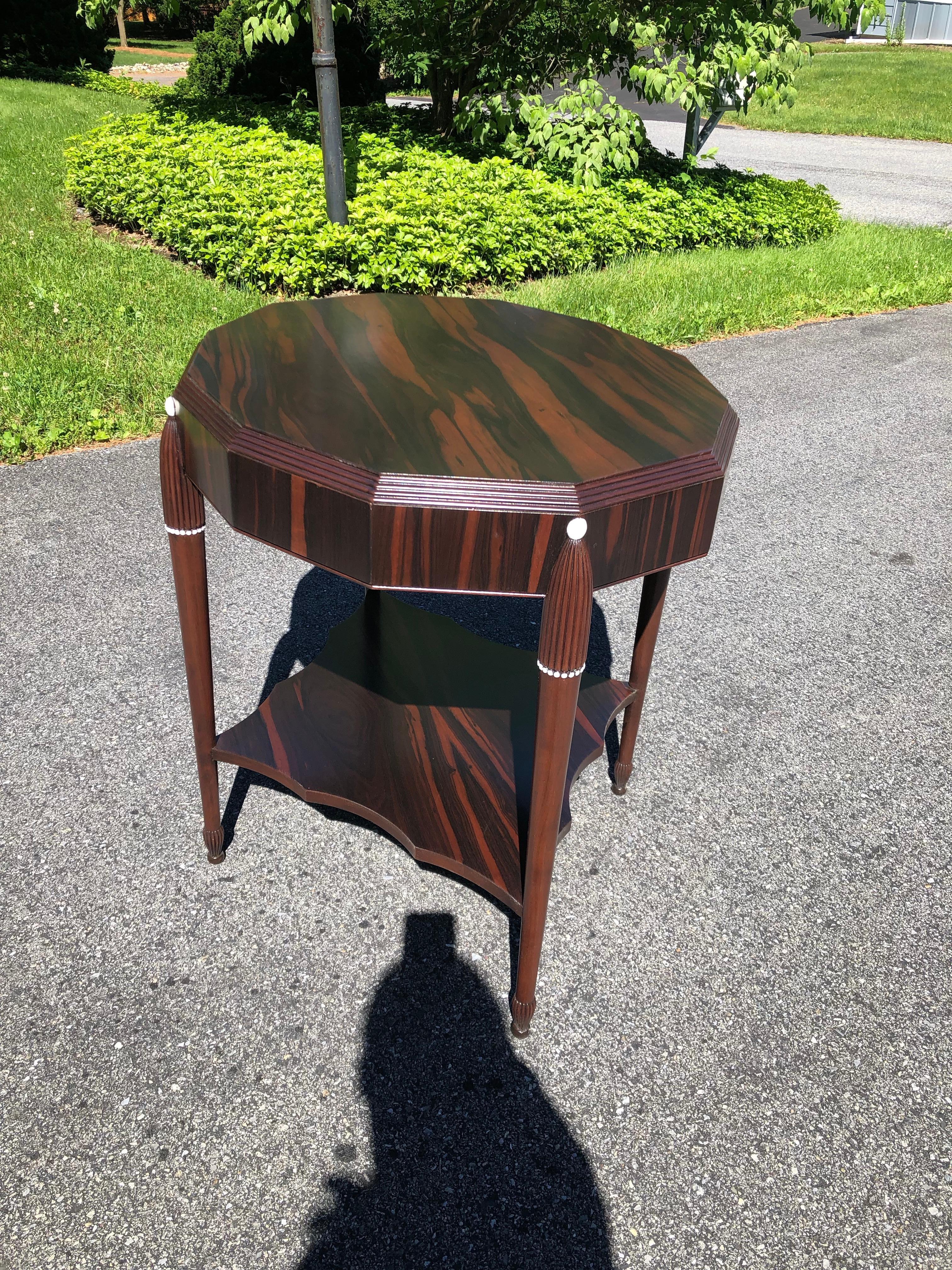 Rosewood Late Art Deco Center Table, France For Sale 2
