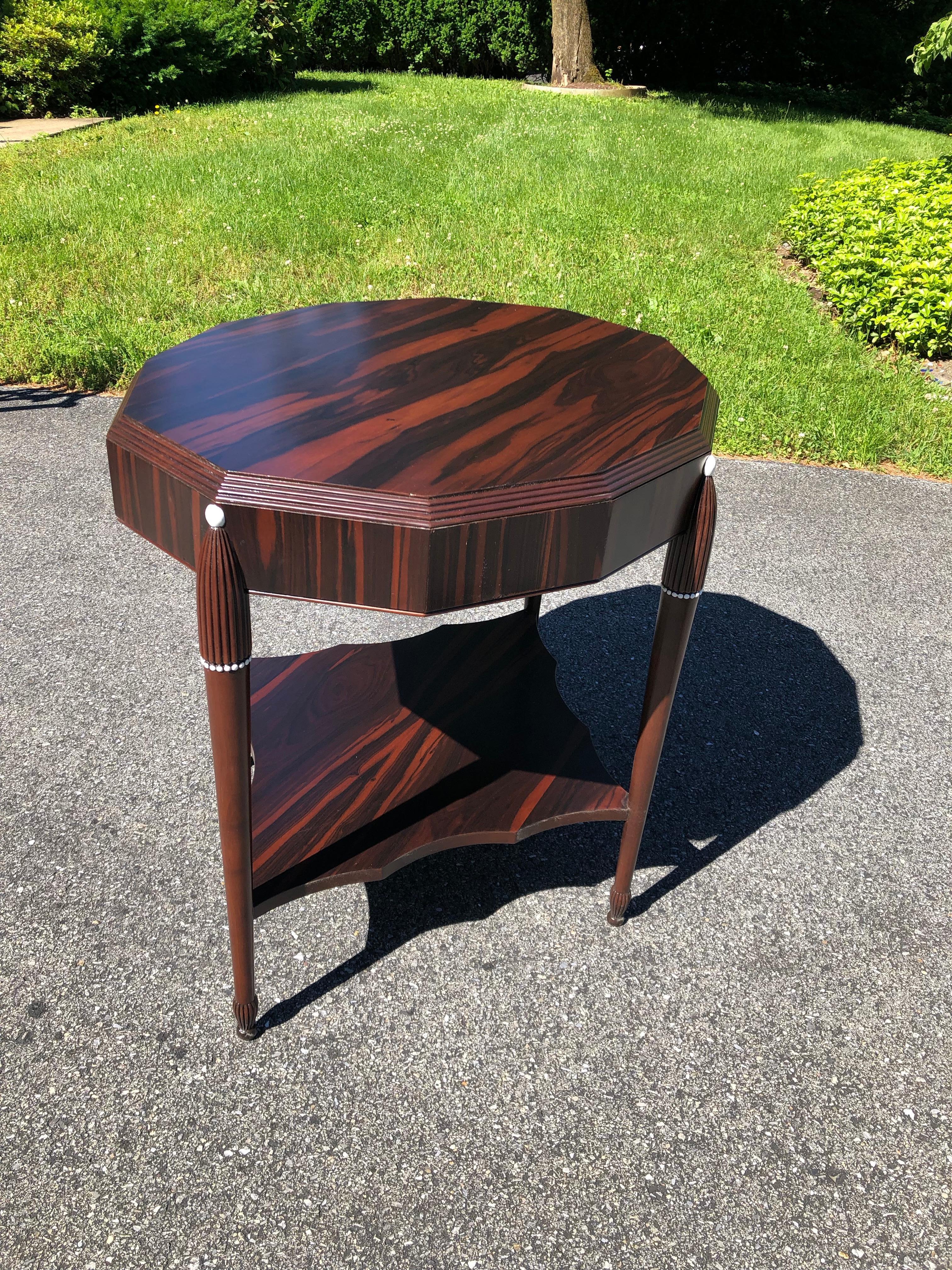 Rosewood Late Art Deco Center Table, France For Sale 3
