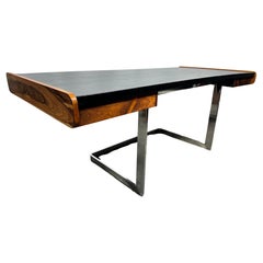 Rosewood/ Leather and Chrome Desk by Ste. Marie and Laurent , Modernist 