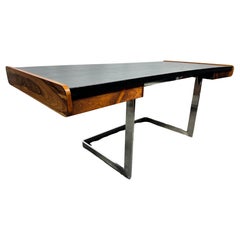 Schreibtisch aus Palisanderholz/Leder und Chrom von Ste. Marie und Laurent , Modernist