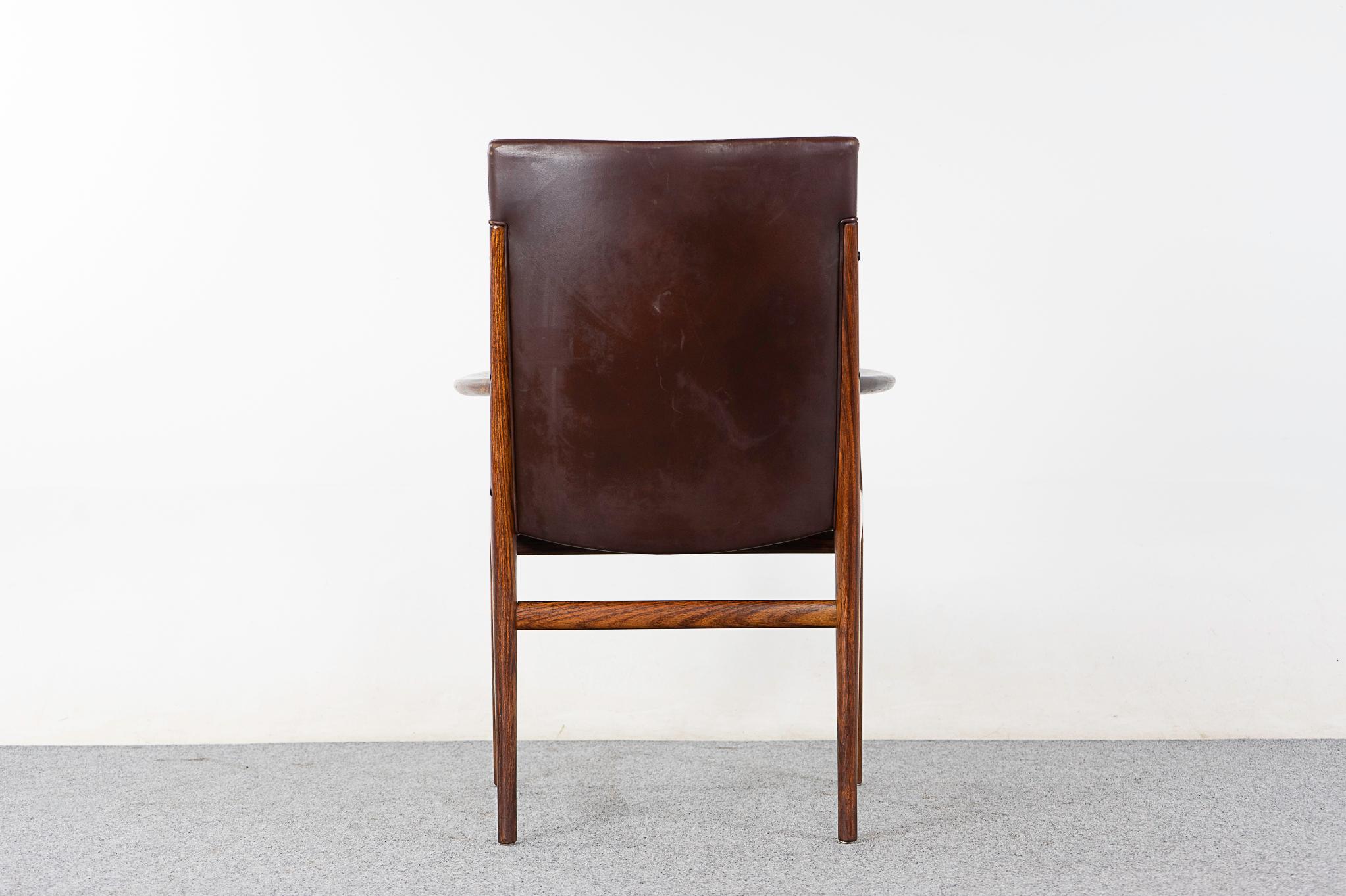 Chaise à bras en palissandre et cuir par Kai Lyngfeldt Larsen 4