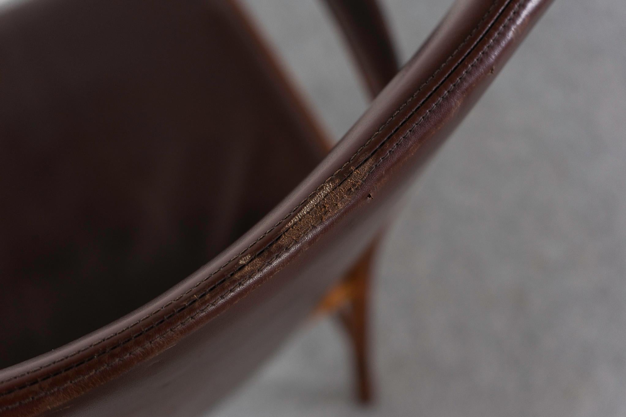 Chaise à bras en palissandre et cuir par Kai Lyngfeldt Larsen 5