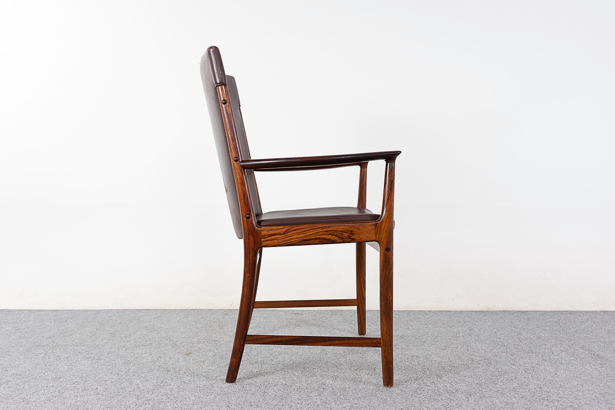 Chaise à bras en palissandre et cuir par Kai Lyngfeldt Larsen 2
