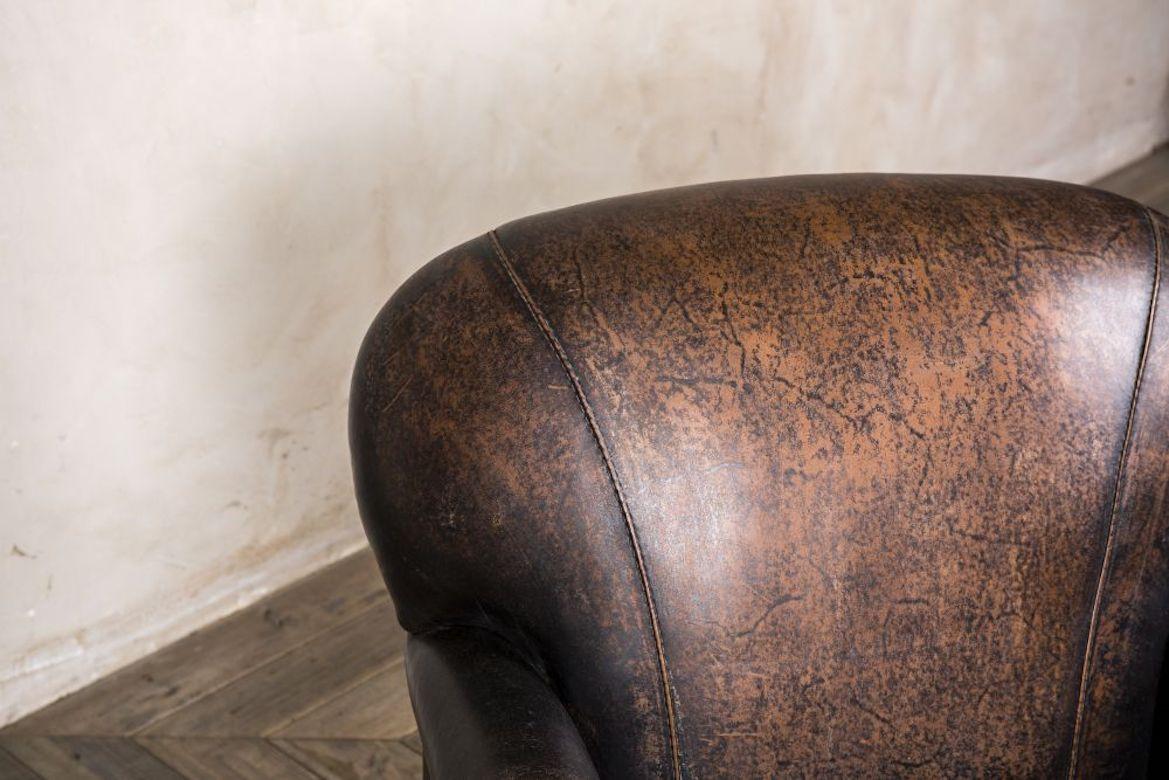 Rosewood Leather Armchair, 20th Century For Sale 7