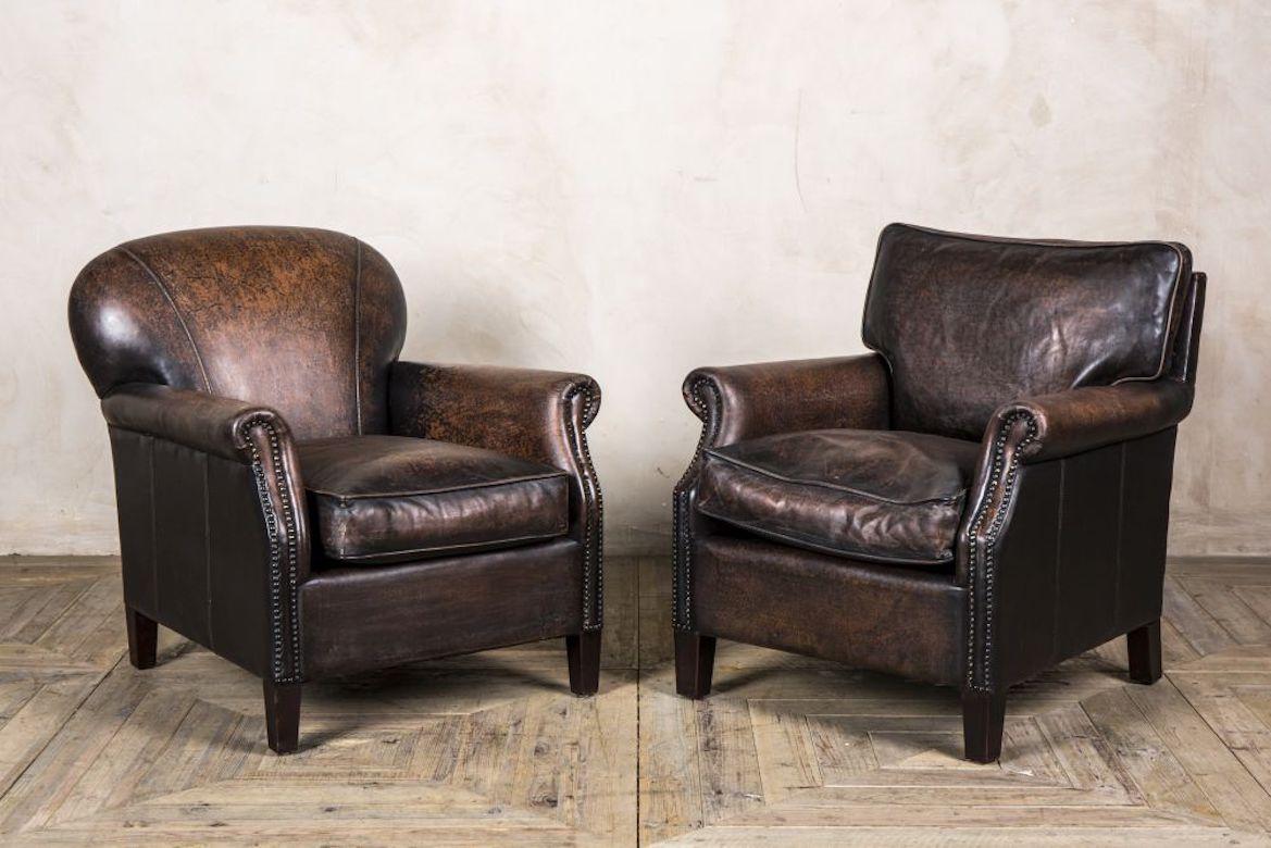 European Rosewood Leather Armchair, 20th Century For Sale