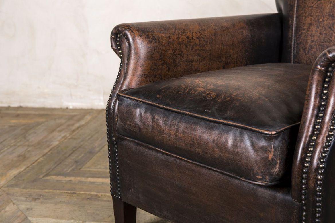 Rosewood Leather Armchair, 20th Century For Sale 4